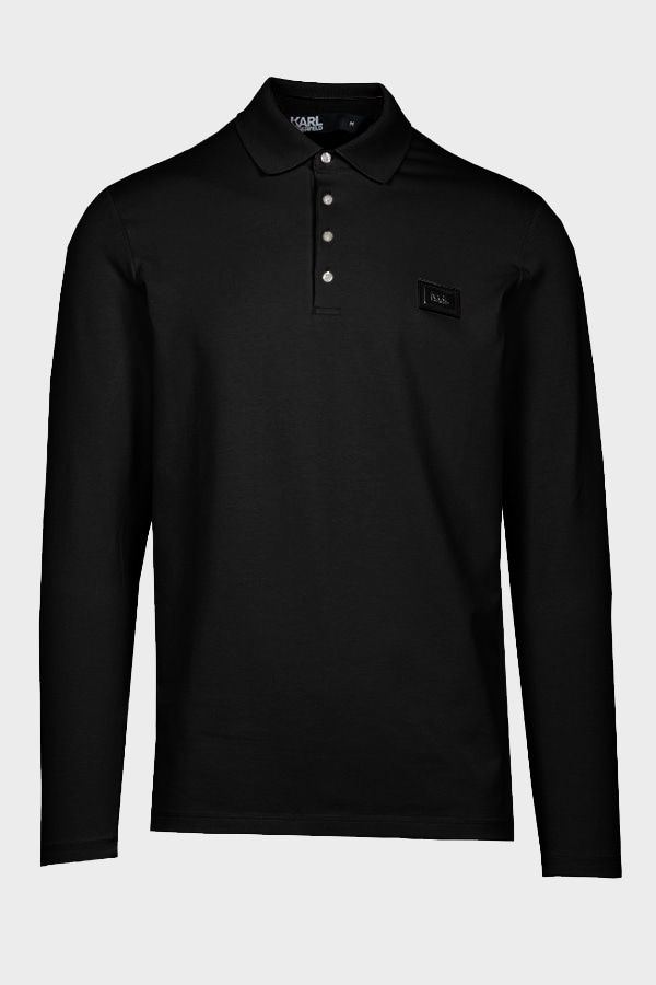 LONG SLEEVED POLO T-SHIRT KARL LAGERFELD - 990 BLACK